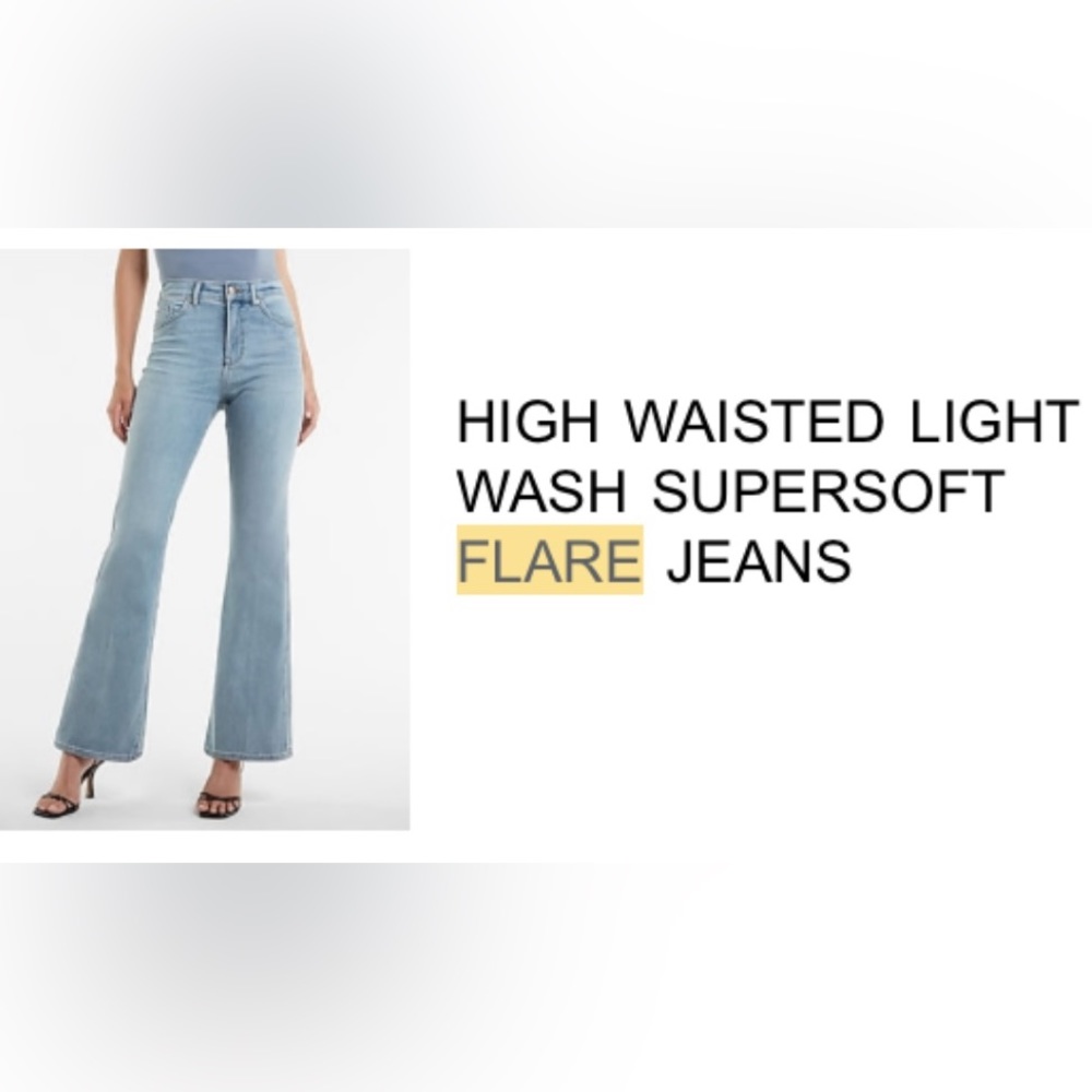 High waisted flare denim